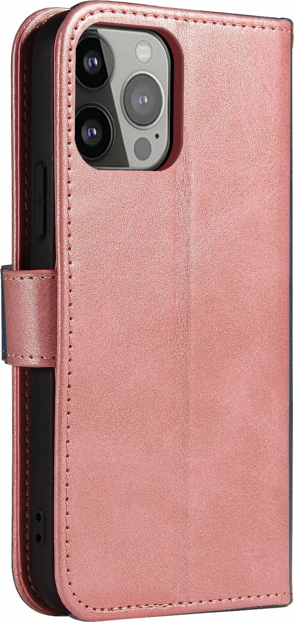 Mbështjellës Hurtel Magnet Case për iPhone 15 Pro, me portofol dhe mbajtëse, Rozë