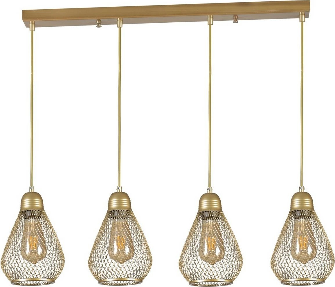 Llambë tavani Opviq, Armut 4-sh, ngjyrë ari, eskitme, e varur