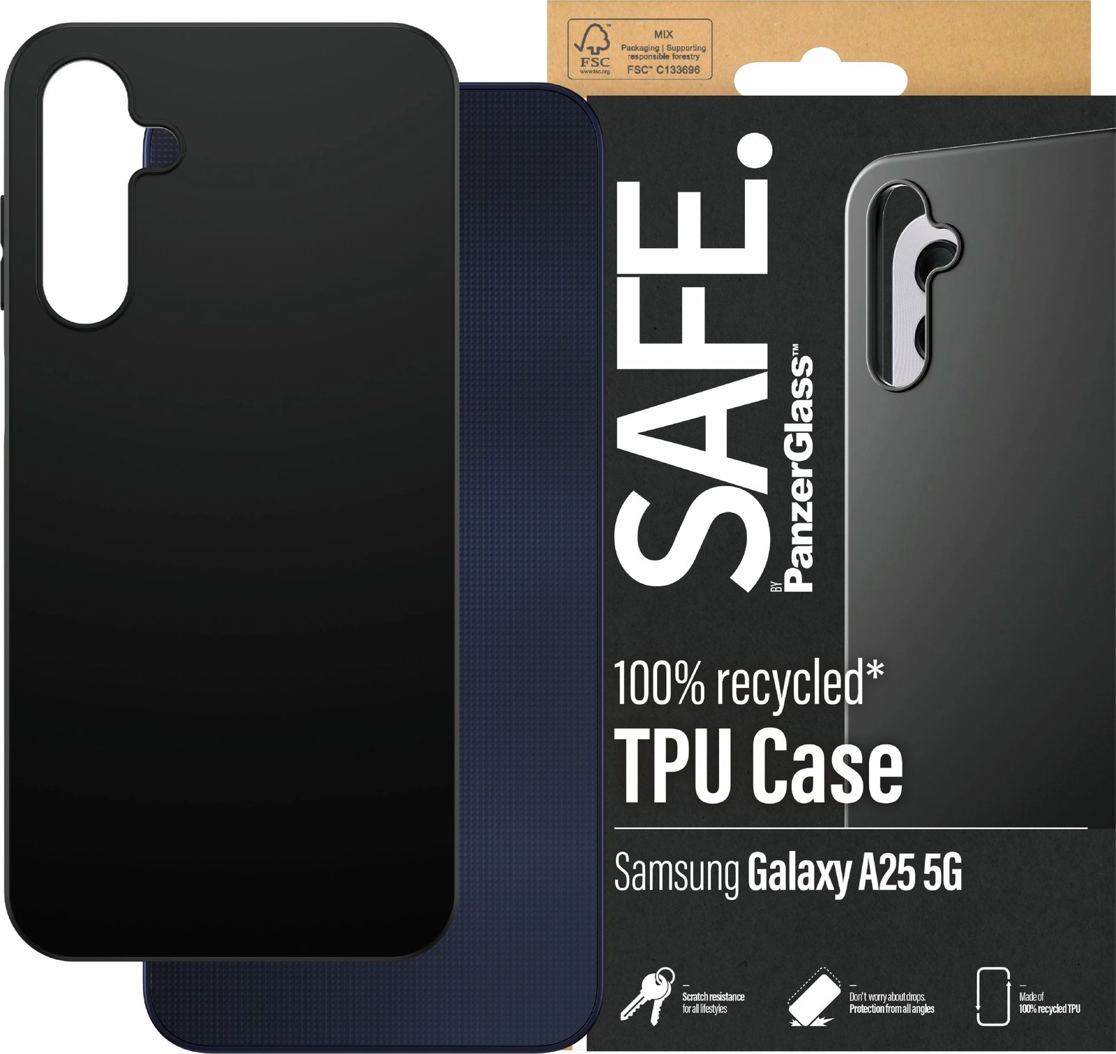 Mbështjellës PanzerGlass Samsung A25 5G, i zi