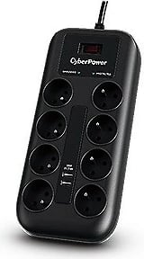 Prizë me mbrojtje nga rryma CyberPower P0820SUF0-FR, 8 dalje, 2xUSB, 1.8m, e zezë