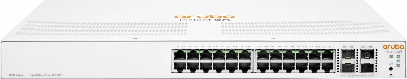 Switch i menaxhuar HPE Aruba Instant On JL682A, 24x1GbE, 4xSFP+, për rack, i bardhë