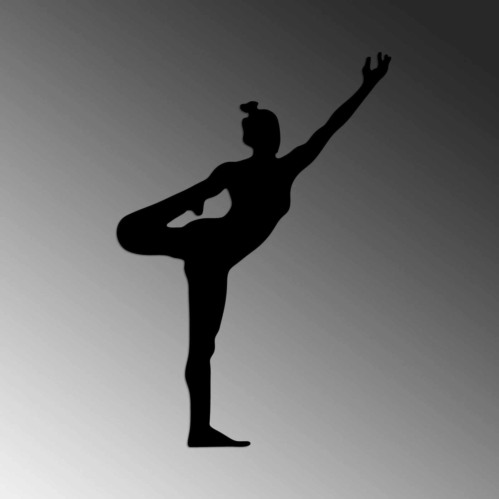 Aksesor dekorativ metalik për mur, Wallity Yoga 19, ngjyrë e zezë, 42x60cm