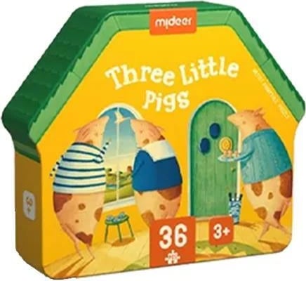 Puzzle Mideer "The Three Little Pigs" 36 pjesë