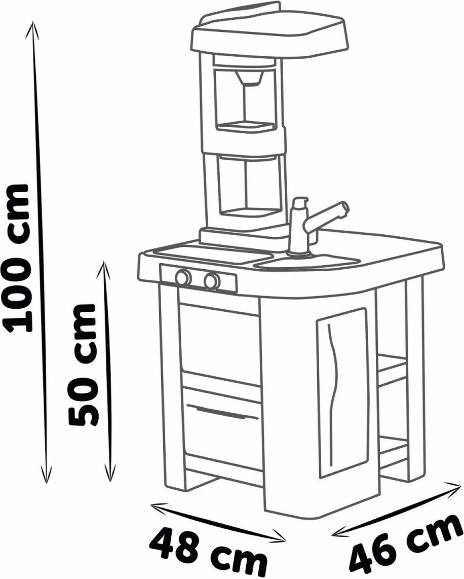 Kuzhinë lodër elektronike Smoby miniTefal Studio, plastikë, gri/bardhë, me aksesorë