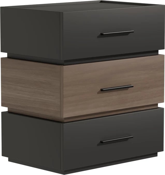 Komodinë anësore mdf, ngjyrë sonoma-karbon, 60x40x66cm