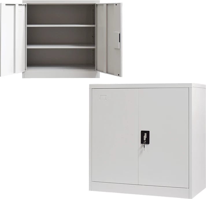 Kabinet metalik ngjyrë gri e lehtë 90x45x90cm