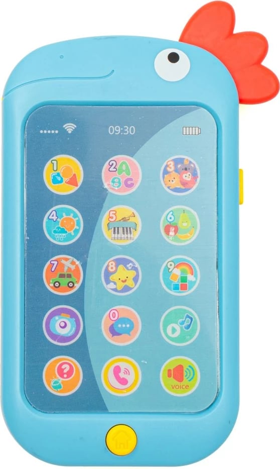 Lodër edukative telefon për fëmijë, Baby Mix, me dhëmbore, interaktive me tinguj e melodi, 18m+, blu