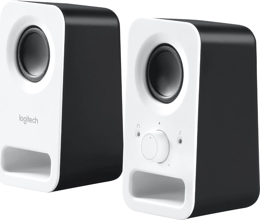 Altoparlantë, Logitech, Z150 980-000815, desktop kompakt me volum, hyrje 3.5 mm dhe dalje për kufje, e bardhë