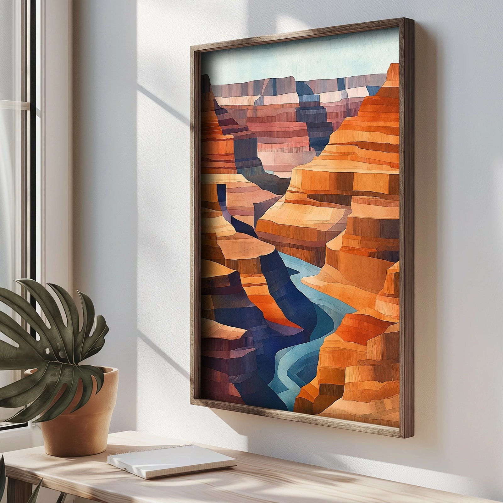 Pikturë dekorative me kornizë MDF, Wallity, TUN093-XL, shumëngjyrëshe, 50x70x3.5cm