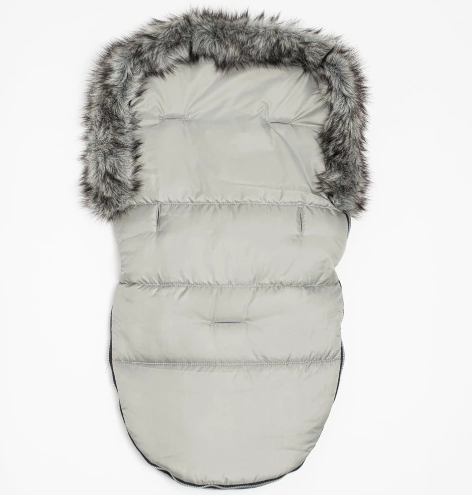 thes këmbësh për karrocë, New Baby, Lux Fleece, universal me vrima për rrip 5-pikësh, 49x95 cm, gri