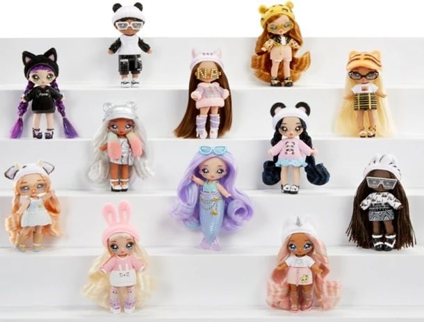 Set kukulla Na! Na! Na! Surprise Minis, MGA, 12 copë, shumëngjyrëshe