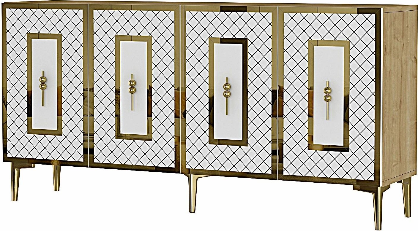 Konsol Skye Decor, Puma 150, ngjyrë lis safir, e bardhë, ari