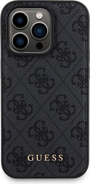 Mbështjellës Guess 4G Metal Logo me powerbank MagSafe 5000mAh për iPhone 13 Pro, Zi, Set