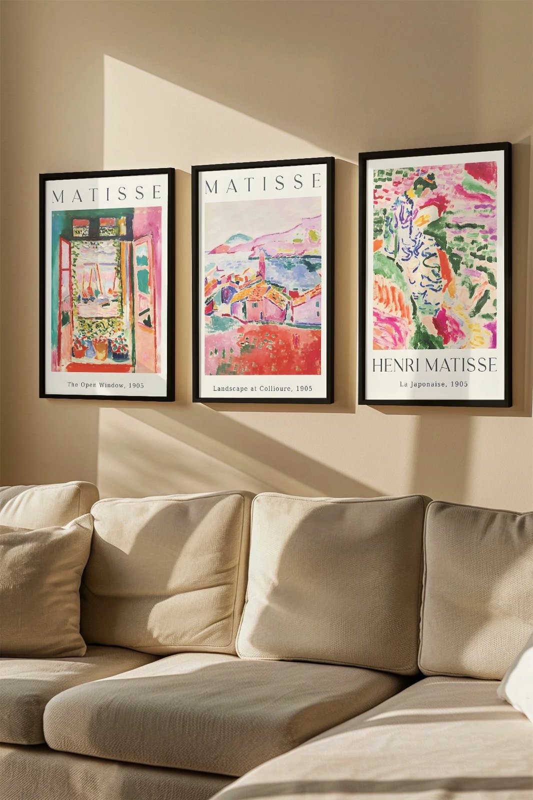 Pikturë dekorative me kornizë (3 copë), Wallity, Artvmodel1-Sıyah