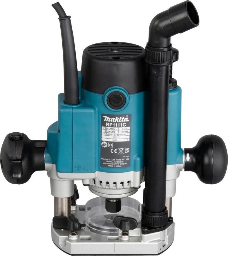 Frezer druri Makita RP1111CJFA, 1100W, bazë zhytëse, port pluhuri, blu
