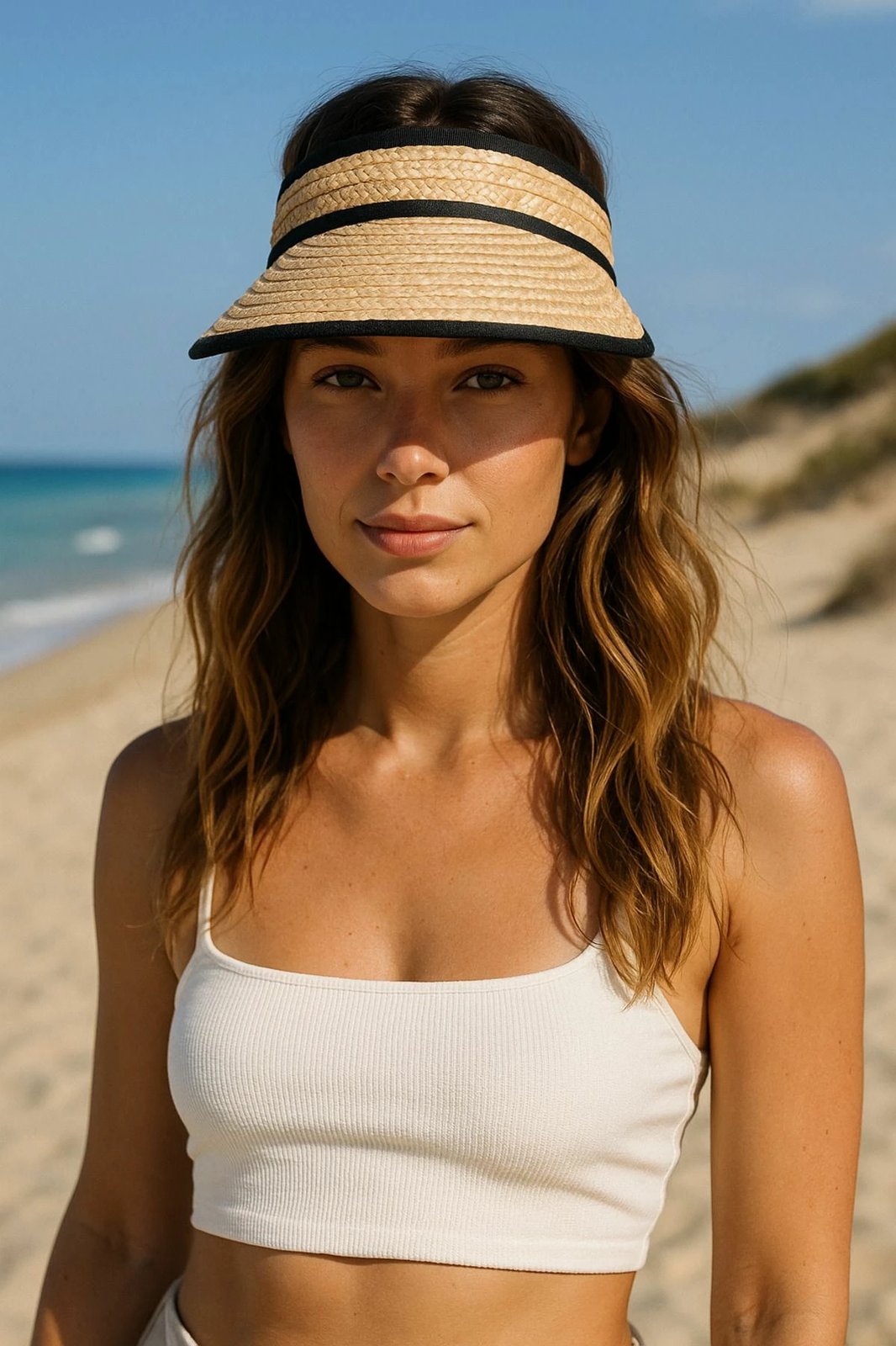 Kapelë verore për gra, ngjyrë bezhë, Jumeon, Hsr2106, 58 cm