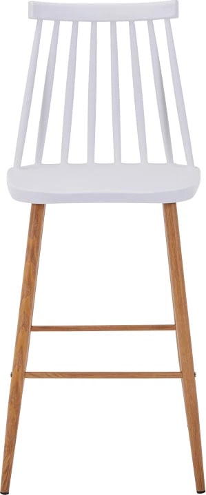 Karrige për bar Aurora I pp, ngjyrë bardhë - këmbë metali natyrale, 42x47x99cm