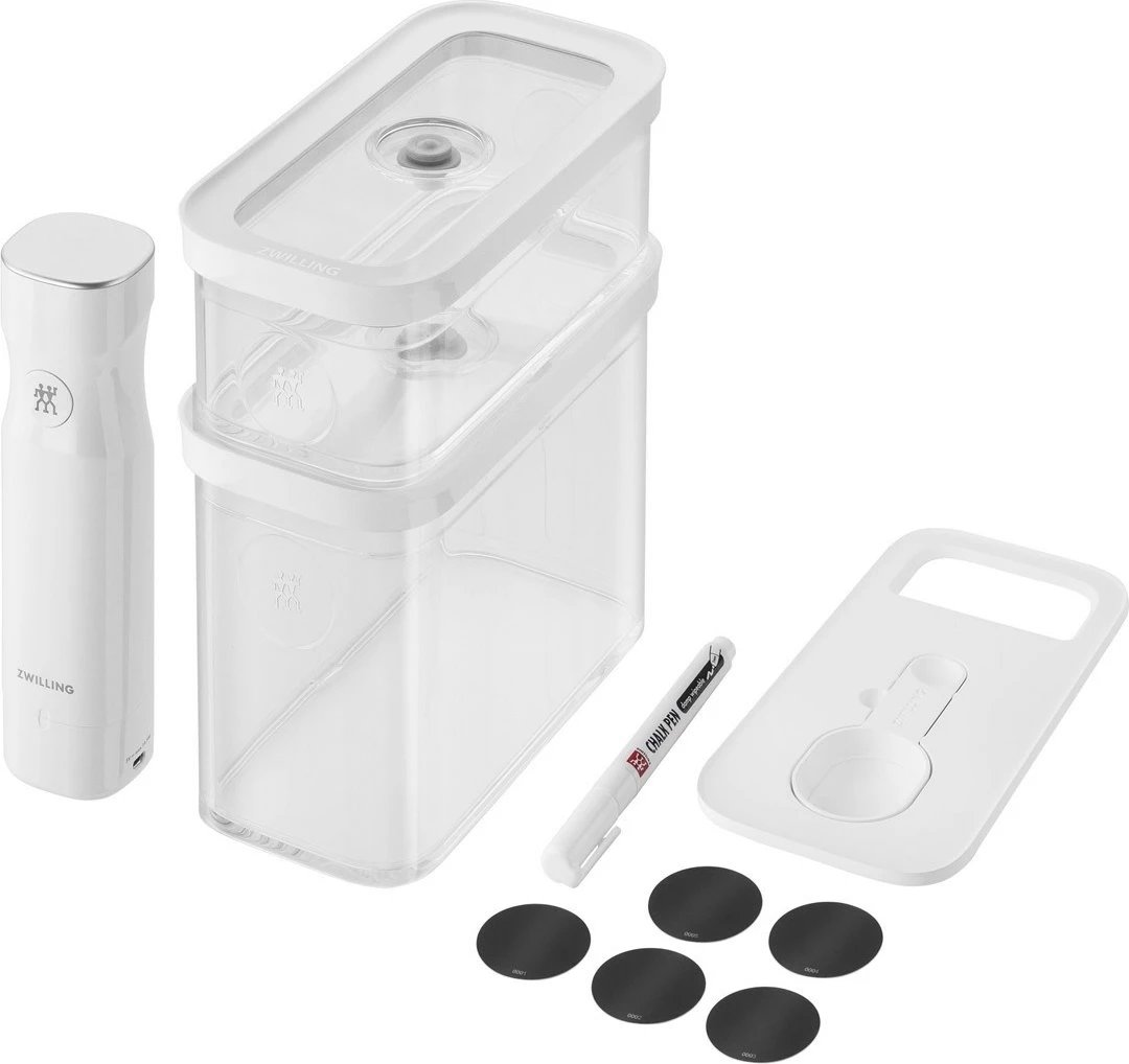 Set enësh plastike për ruajtje ushqimi Zwilling Fresh & Save Cube, Starter Kit, i bardhë