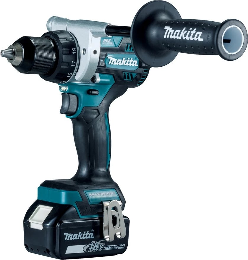 Makineri shpimi Makita DDF486RTJ, 18V, 2 shpejtësi, pistol grip, zi/blu
