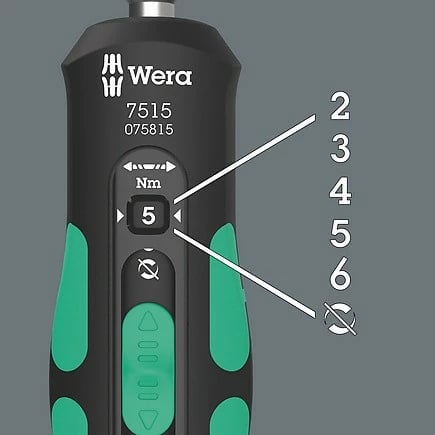 Kaçavidë momenti Wera Kraftform Safe-Torque Speed 7515, 2-6Nm, e zezë/e gjelbër