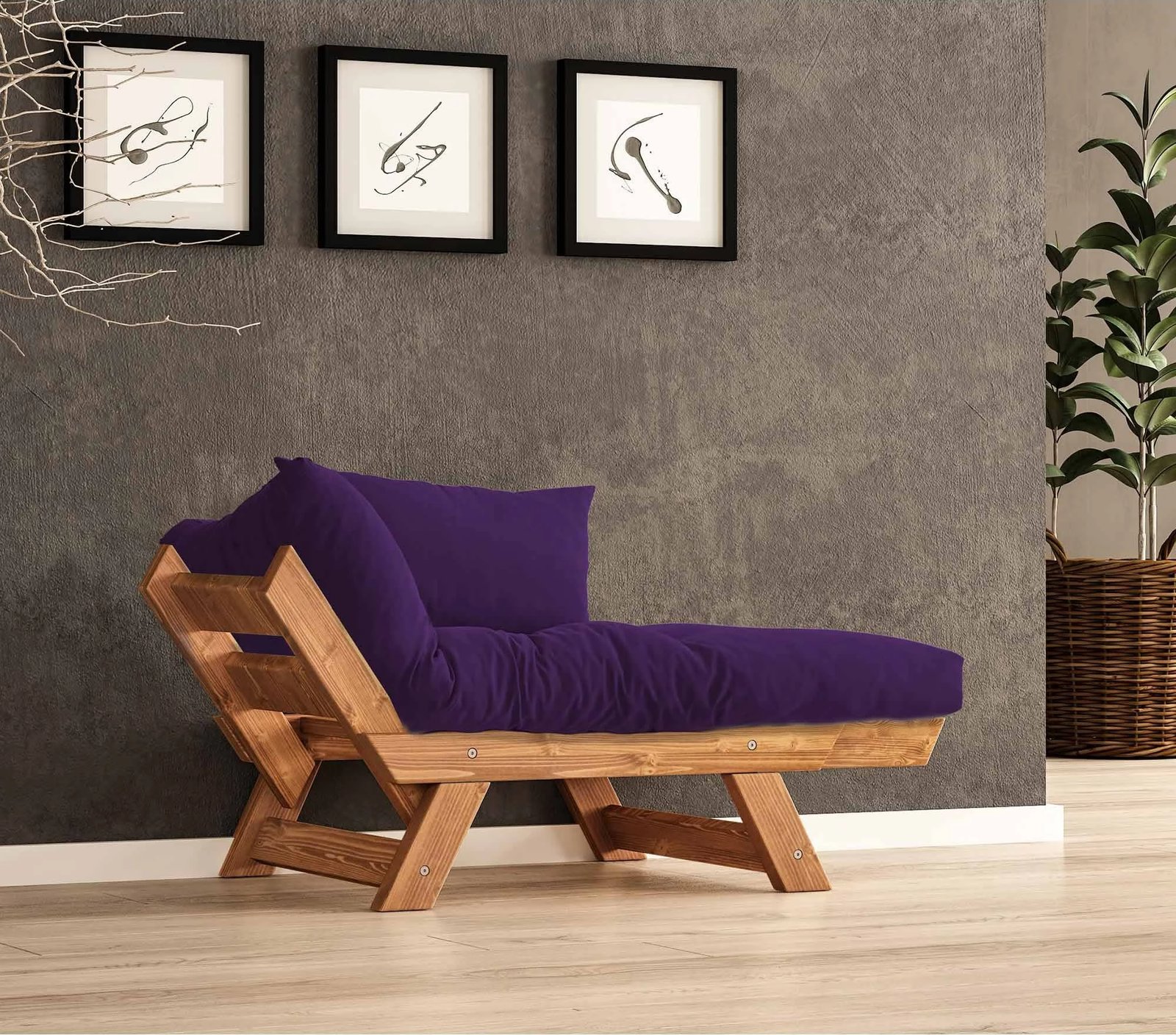 Karrige një vend për kopsht, ngjyrë teak dhe e purpurt, Skye Decor, CPT8157-140