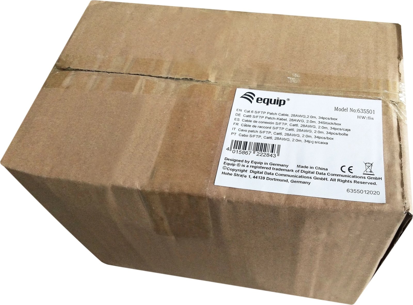 Kabllo rrjeti EQUIP Cat6 S/FTP 2m, RJ-45, gri