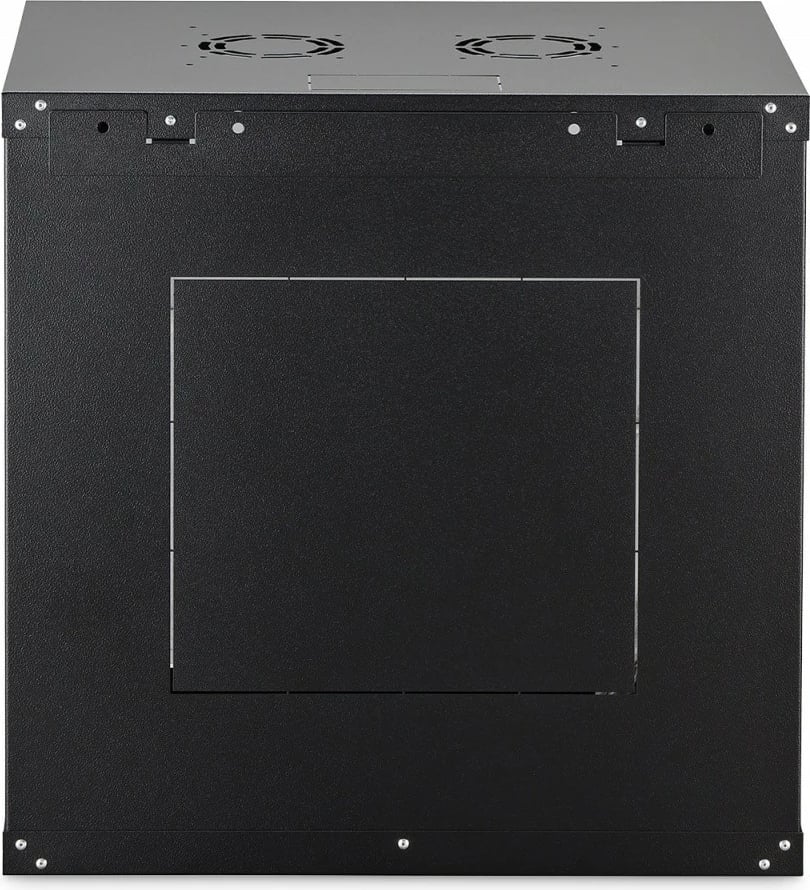 Kabinet rrjeti i montueshëm në mur, Digitus DN-37109, 19" 12U, 607x600x450mm, derë xhami, 60kg, i pa-montuar, e zezë