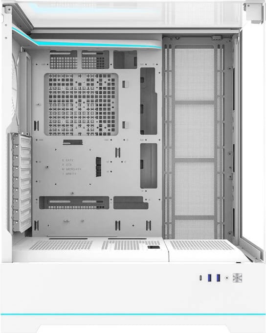 Kasë Darkflash DY450L, Big Tower, pa ventilatorë, e bardhë