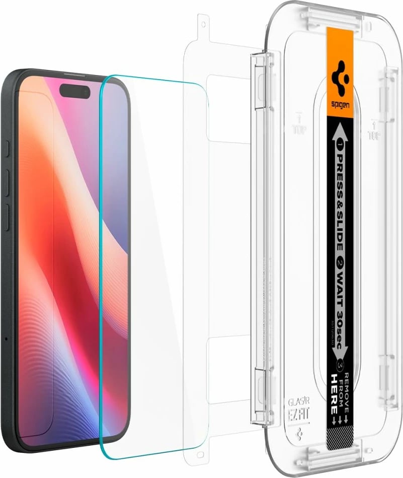 Xham mbrojtës Spigen Glas.tR EZ Fit për iPhone 15/16, 2 copë, transparent