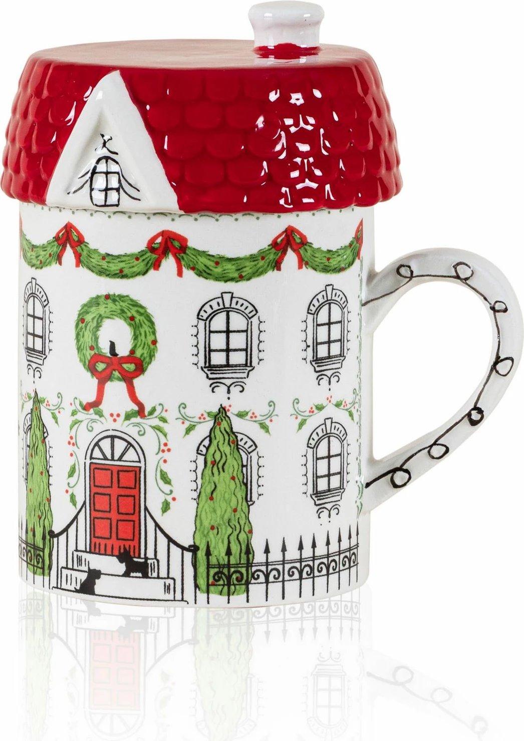 Filxhan qeramike, i kuq dhe i bardhë, Evila Originals, SUS0229