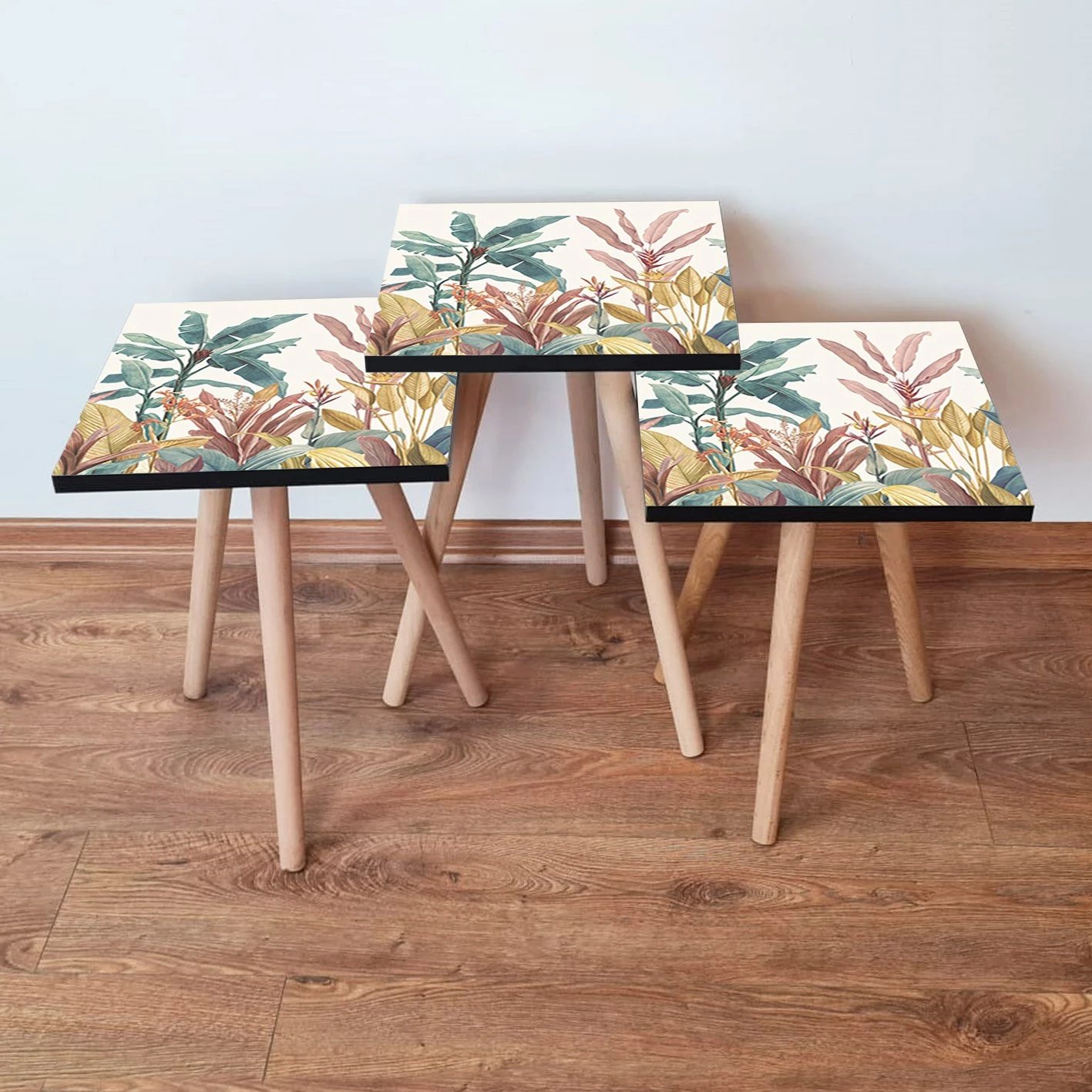 Set tavolinash ndihmëse, 3 copë, Skye Decor, ngjyrë e bardhë, 3Shp198