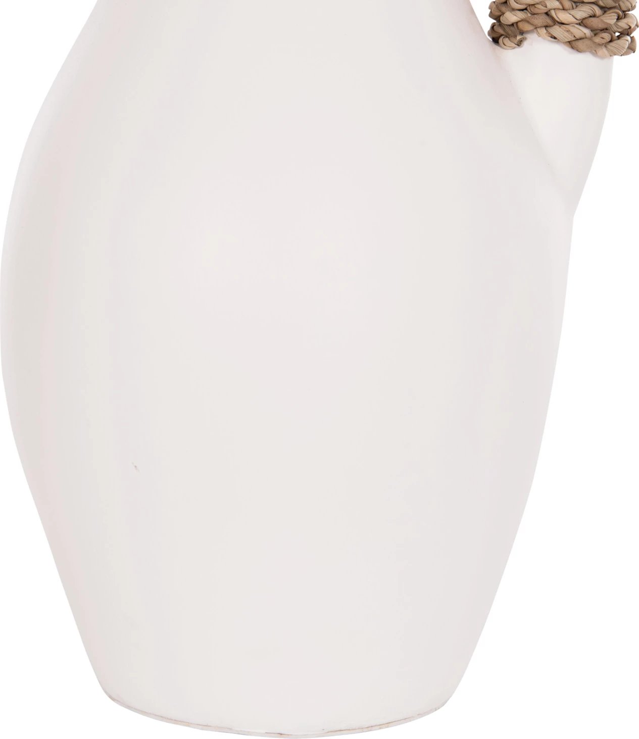 Vazo dekorative tavoline CAMMER, terrakotë e bardhë, dorezë me ratan, FH4687.02L, 18x39cm