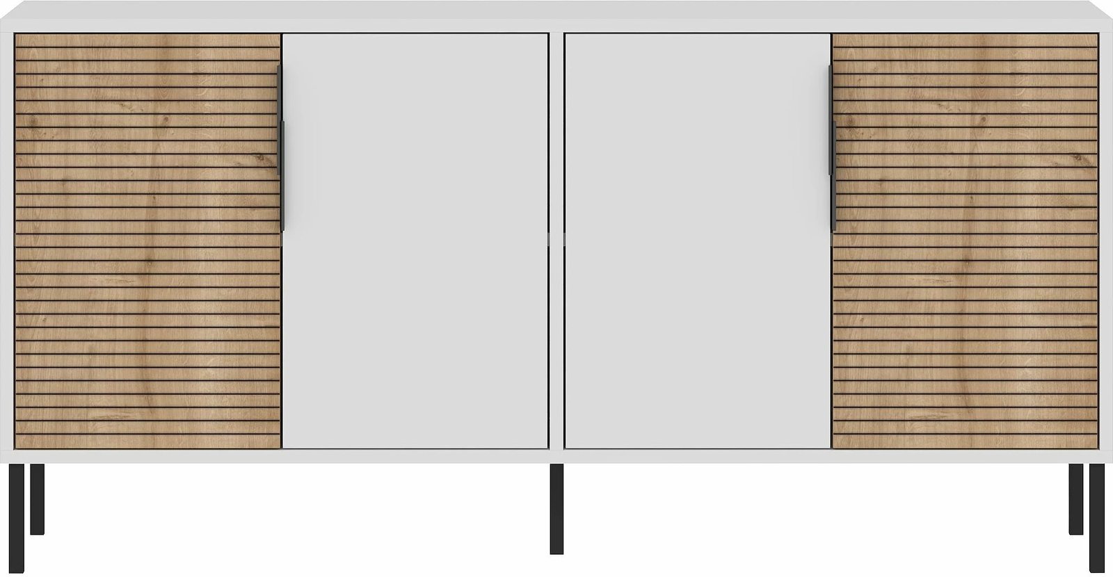 Konsol Skye Decor, ngjyrë e bardhë, lisi sapphire