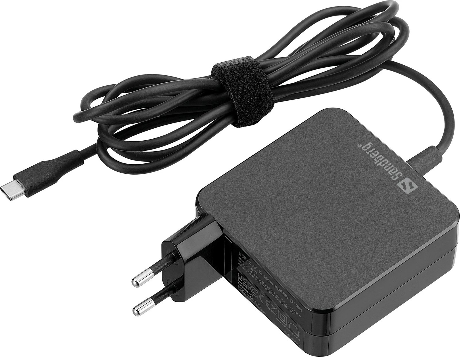 Karikues USB-C Sandberg PD65W, 2M, i zi