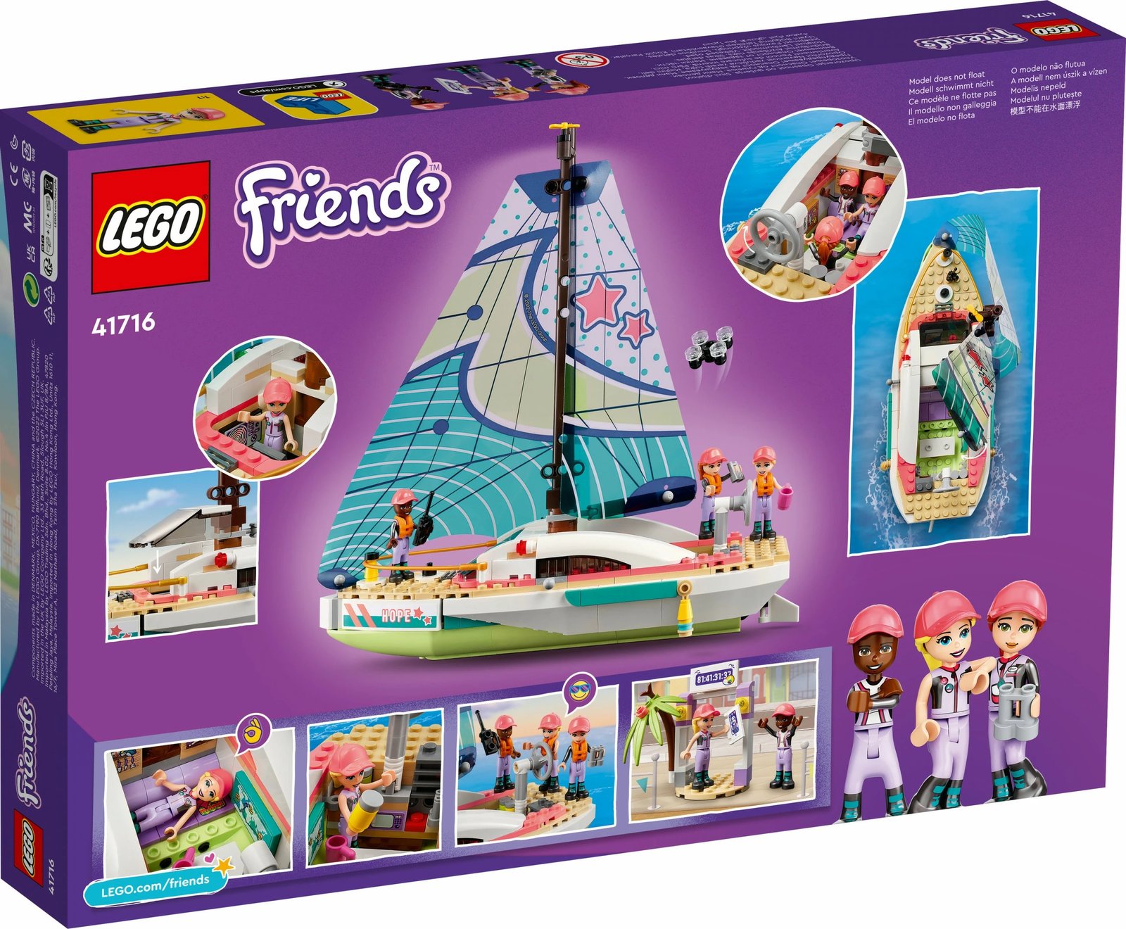 Set ndërtimi LEGO Friends Stephanie's Sailing Adventure, 304 pjesë, plastikë, shumëngjyrëshe