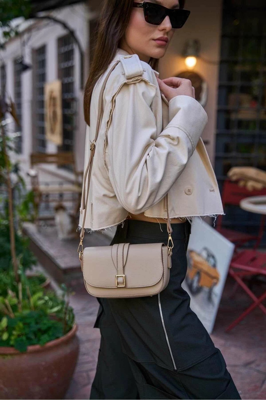 Çantë krahu Zoozie Bags, MK1020022KV10-003, ngjyrë mink