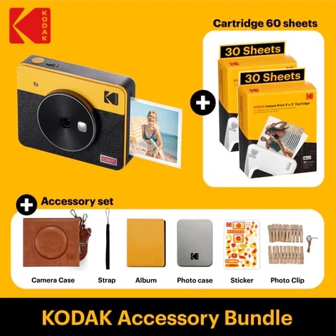 Printer portativ Kodak mini shot 3 Era, 3x3, aksesore KIT me (60 faqe), i verdhë