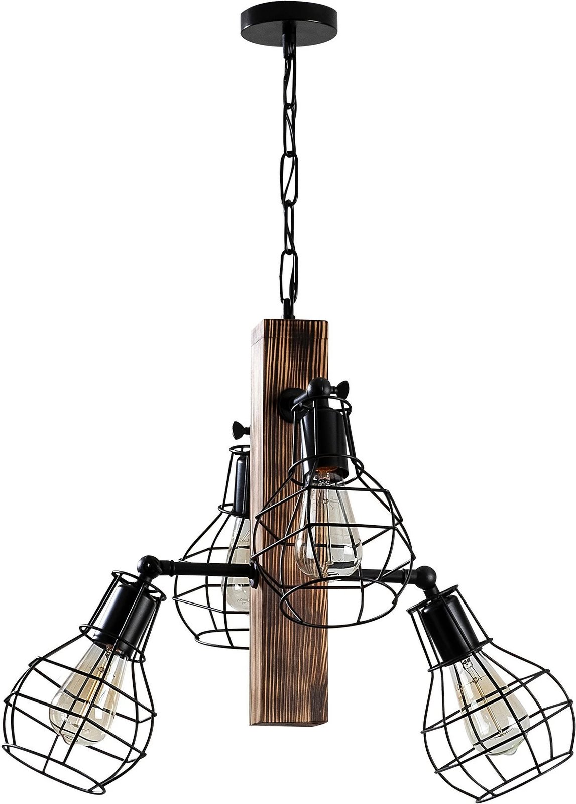 Llambë tavani Opviq, Erebos - 107-AV, dru panje, e zezë, 42x42x79 cm