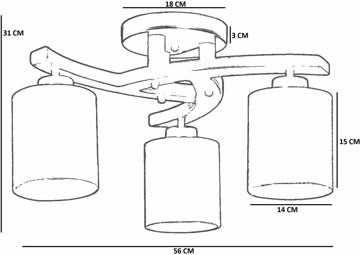 Llambë tavani Opviq, 9002-3, metal, ngjyrë bezhë, arre, e zezë