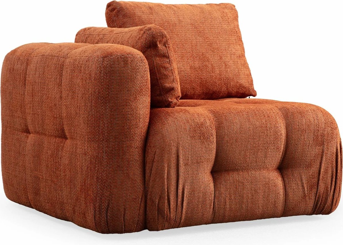 Kënd divani Atelier del Sofa, Amaris 2 vende me pouffe, portokalli