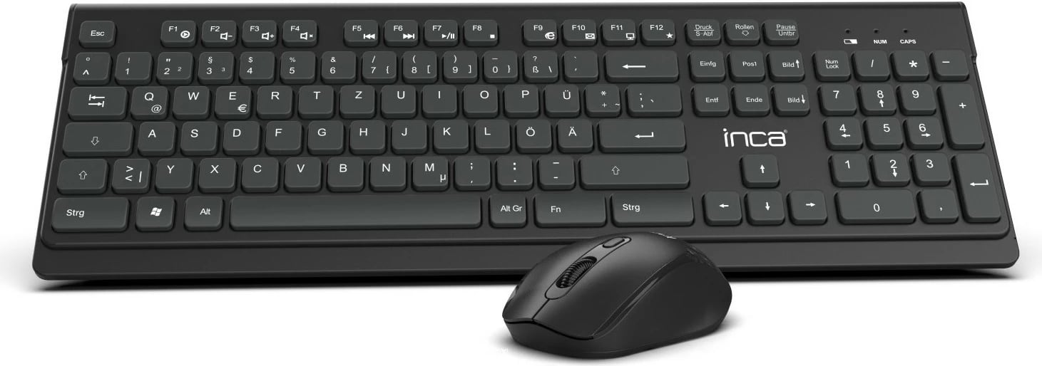 Set tastaturë dhe maus Inca IWS-519, USB-C/A, dizajn ergonomik, e zezë