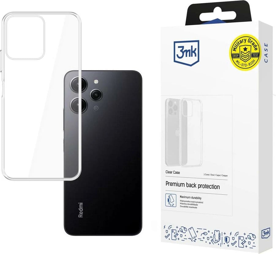 Mbështjellës 3mk Clear Case për Xiaomi Redmi 12, transparent