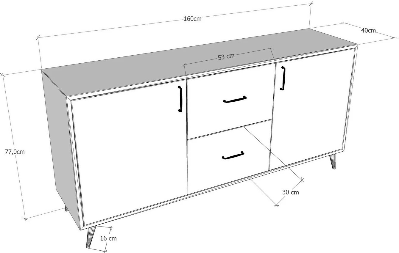 Konsolë Hanah Home, Cordoba, ngjyrë arre dhe antracit