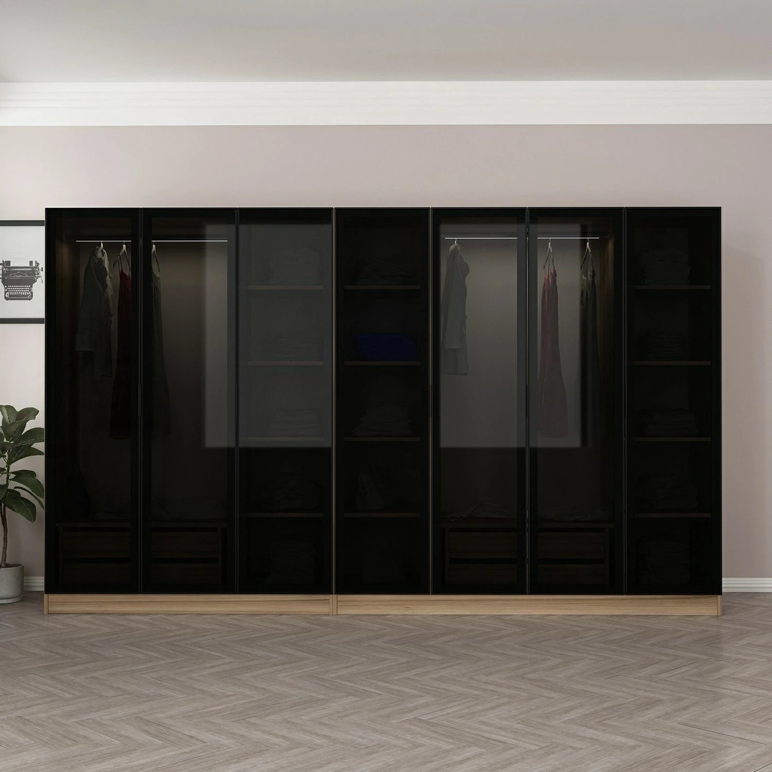 Dollap Skye Decor, ngjyrë fume, 315x210x52cm