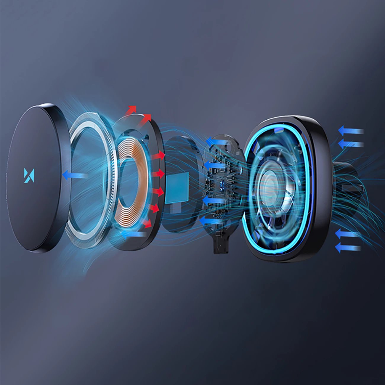 Mbajtës magnetik për veturë Wozinsky WCT5-6S2Y me karikues wireless Qi/MagSafe 15W, i zi