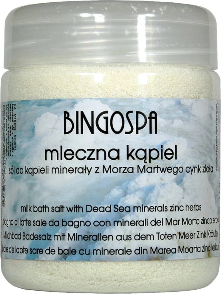 Kripë banje me qumësht BingoSpa me minerale të Detit të Vdekur, 550g