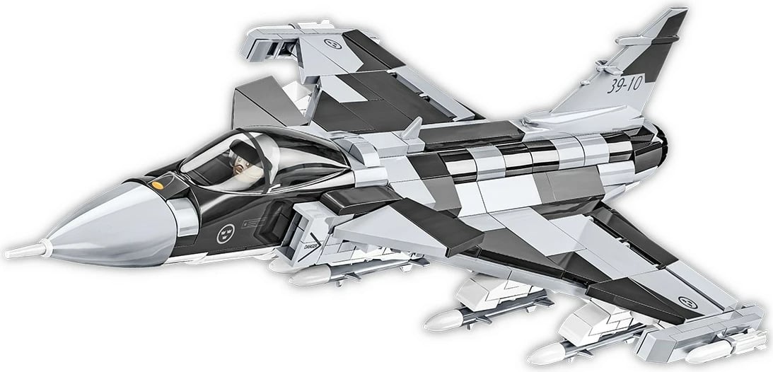 Set blloqe ndërtimi Cobi Klocki SAAB JAS 39 Gripen E, 480 pjesë, gri/bardhë/zezë