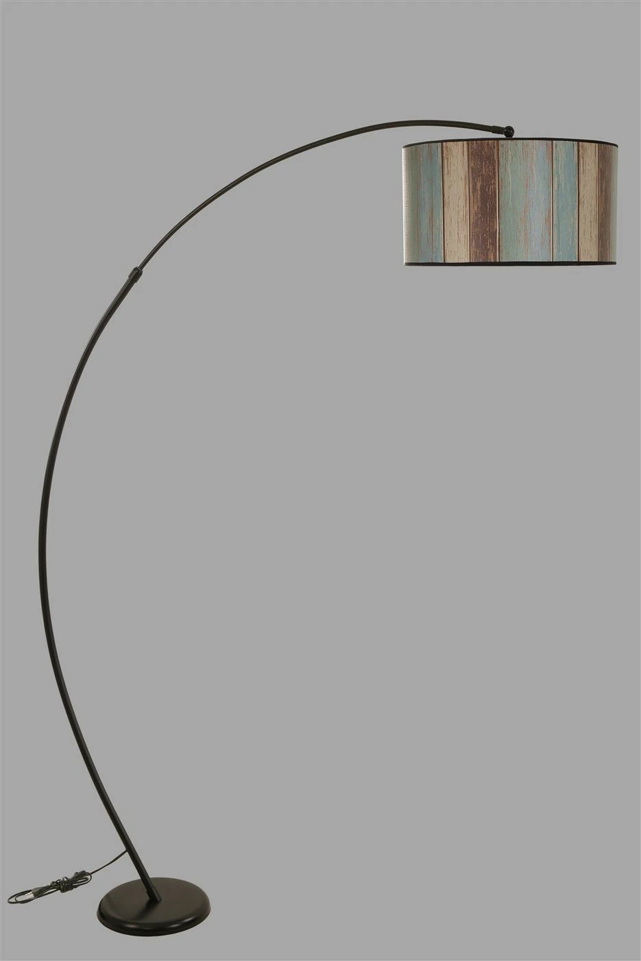 Llambë dyshemeje Opviq, trup metalik, abazhuri cilindrik shumëngjyrësh, lartësi e rregullueshme