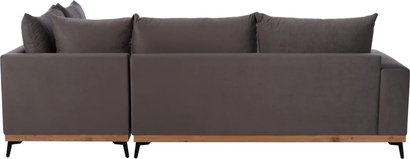 MESINA corner sofa, gray, high leg, 2pcs, right corner, stain-resistant and water-repellent fabric