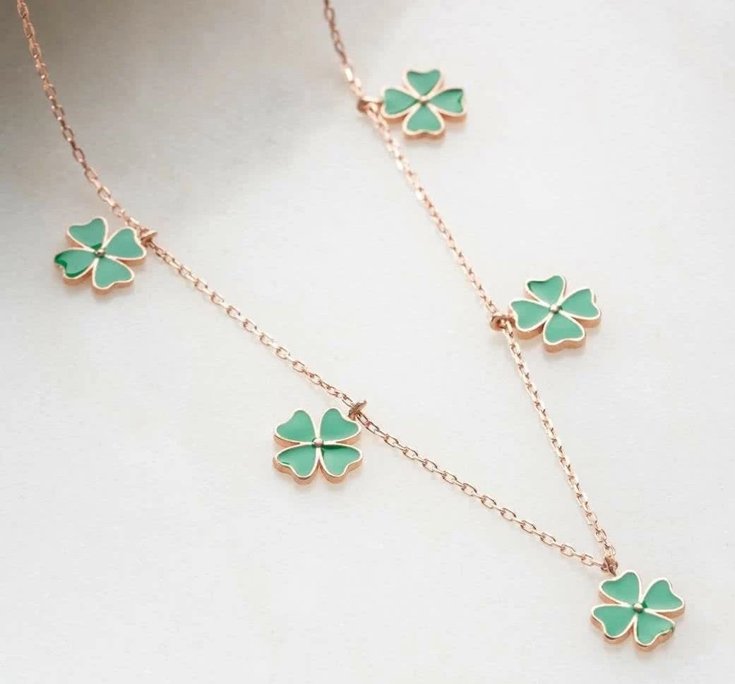 Qafore argjendi Jumeon, ngjyrë rozë ari dhe e gjelbër, NRZ999603